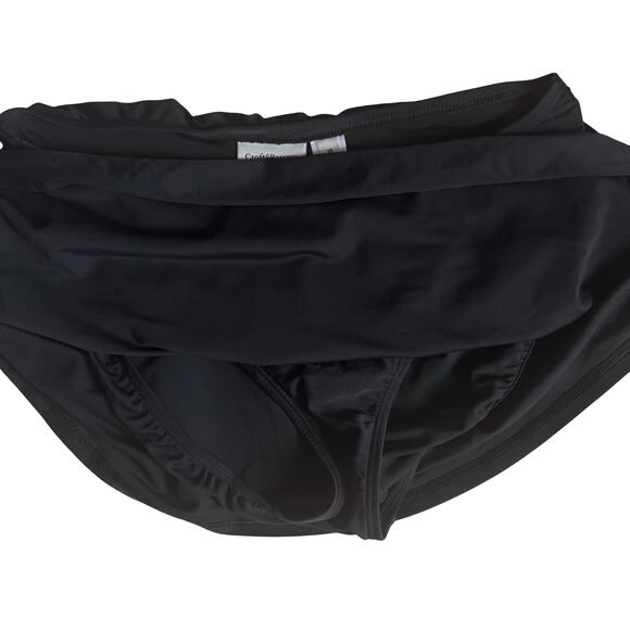NWOT Croft & Barrow Black Swim Skirt Bottom Size 16 Built-In Briefs - Picture 3 of 6
